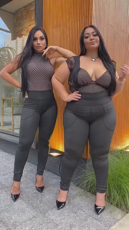 Calça Legging Plus Size Feminina Cintura Alta Grossa Fitness e Casual GG ao G4