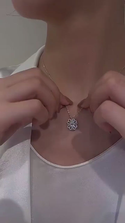 Colar Feminino De Luxo Com Caixa De Flores Artificial Quatro Folhas Pingente Para Namorada Esposa Dia Dos Namorados Presente