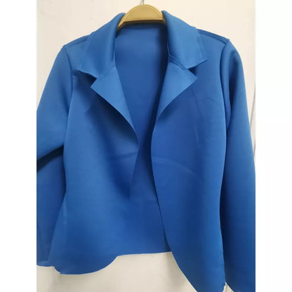 Blazer Feminino em Neoprene Casaco curto Varias Cores com babado Terninho Social aberto