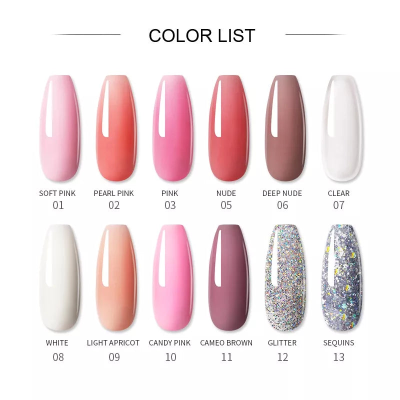 kit unha de gel poligel completo profissional de unha em gel polygel alongamento Set Nail Art Extension Kit Acrylic UV Gel Nail Files Nail Molds Builder Painting Brush Slip Solution DIY Manicure