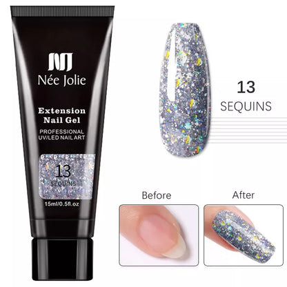 kit unha de gel poligel completo profissional de unha em gel polygel alongamento Set Nail Art Extension Kit Acrylic UV Gel Nail Files Nail Molds Builder Painting Brush Slip Solution DIY Manicure