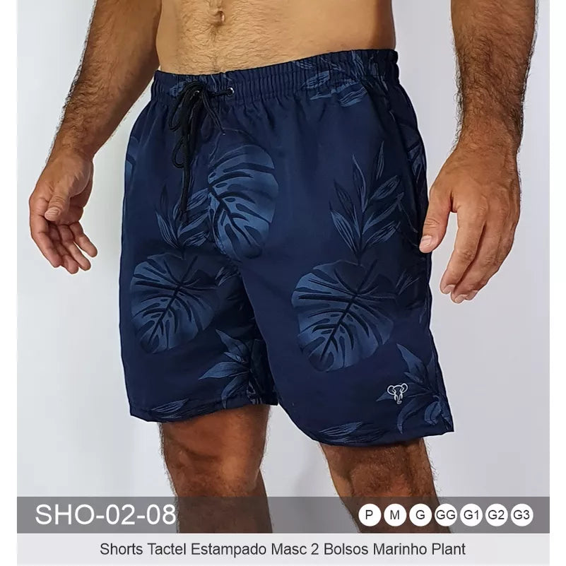 Bermuda Tactel Estampada Shorts Praia Verão