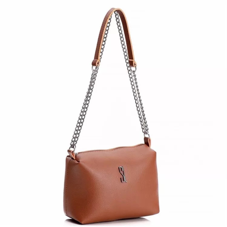 Bolsa Feminina Transversal Lateral com Corrente Tira-colo