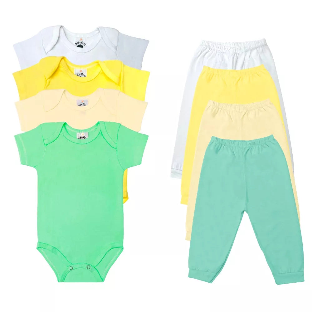 kit 4 peças - Mijão Calça e Body Malha P/M/G  - ( Liso e Estampado)