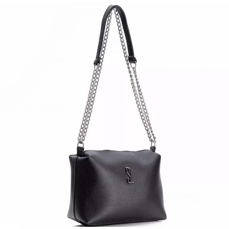 Bolsa Feminina Transversal Lateral com Corrente Tira-colo