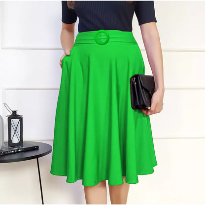 Saia Godê Midi Moda Evangélica Com Bolso e Fivela