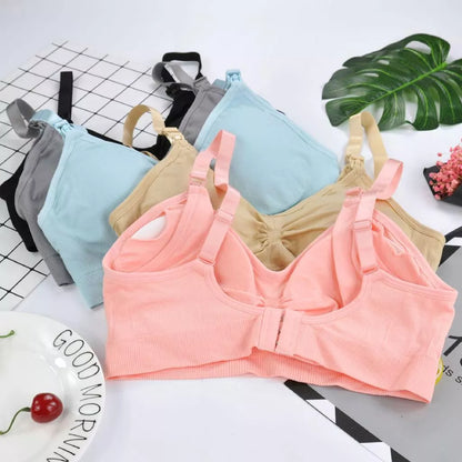 Sutiã De Amamentação Anti-Flacidez Para Mulheres Grávidas, Sem Aro De Aço Com Botão Frontal / Sutiã Para Amamentação / Anti-Parto Plus Size