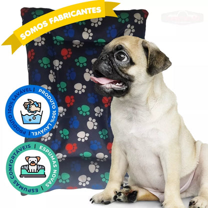 Cama Pet Para Cães e Gatos Colchonete Pet 70x50 Com Zíper Colchonete Fundo Emborrachado