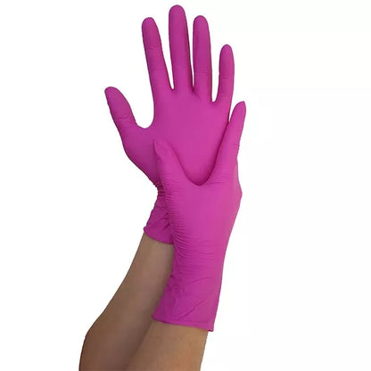 Luva Nitrilica Rosa Pink Sem Pó Sem talco caixa C/100 Supermax