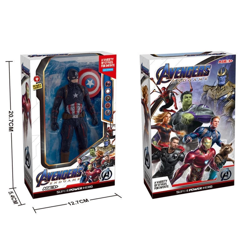 Vingadores Bonecas Luminosas Action figure Homem De Ferro/boneco homem aranha /Capitão América/Hulk/Thanos Marvel/Com Caixa