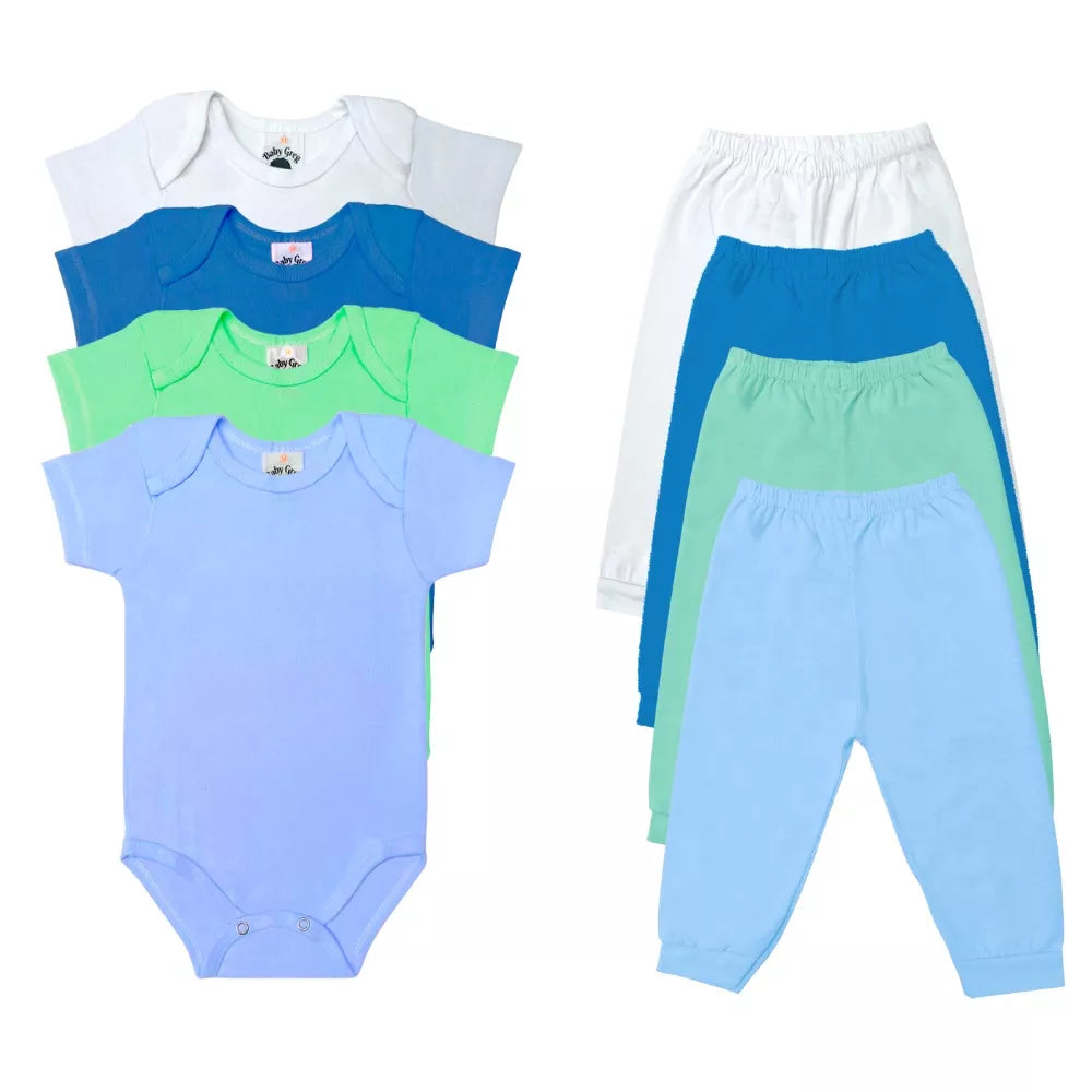 kit 4 peças - Mijão Calça e Body Malha P/M/G  - ( Liso e Estampado)