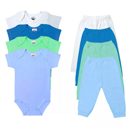 kit 4 peças - Mijão Calça e Body Malha P/M/G  - ( Liso e Estampado)