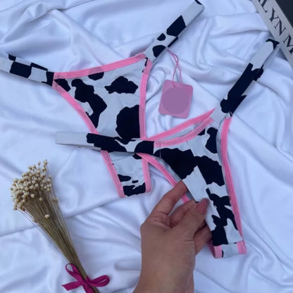 Calcinha Vaquinha Fio Duplo Conforto Estampada Sexy Sensual Biquíni Lingerie Feminina