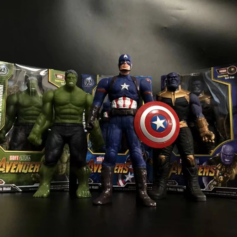 Vingadores Bonecas Luminosas Action figure Homem De Ferro/boneco homem aranha /Capitão América/Hulk/Thanos Marvel/Com Caixa
