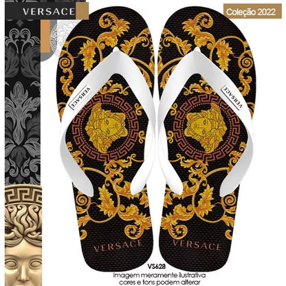 Chinelo De Dedo Lançamento Chinelo Estampado Luis Viton Gucci Versace