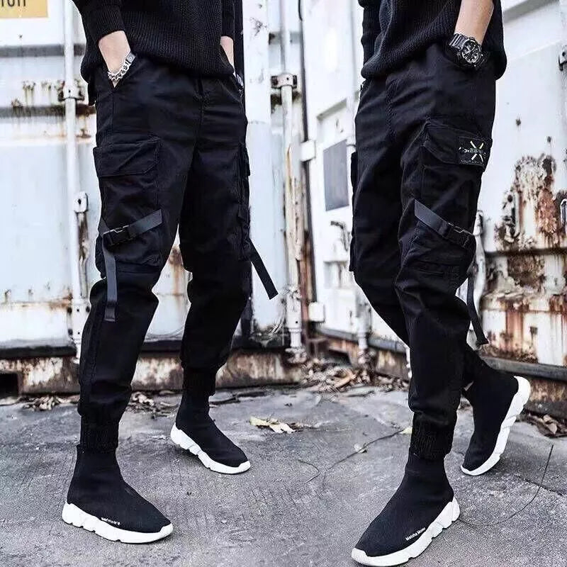 Calça Cargo Feminina Masculina Preta + Conjunto Masculino Com Camiseta Manga Curta E Estilo Hip Hop