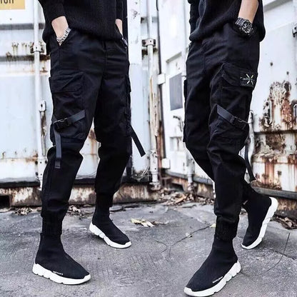 Calça Cargo Feminina Masculina Preta + Conjunto Masculino Com Camiseta Manga Curta E Estilo Hip Hop