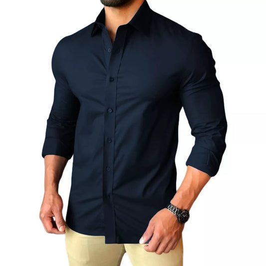 Camisa Social Masculina Slim fit Luxo Moda Manga Longa