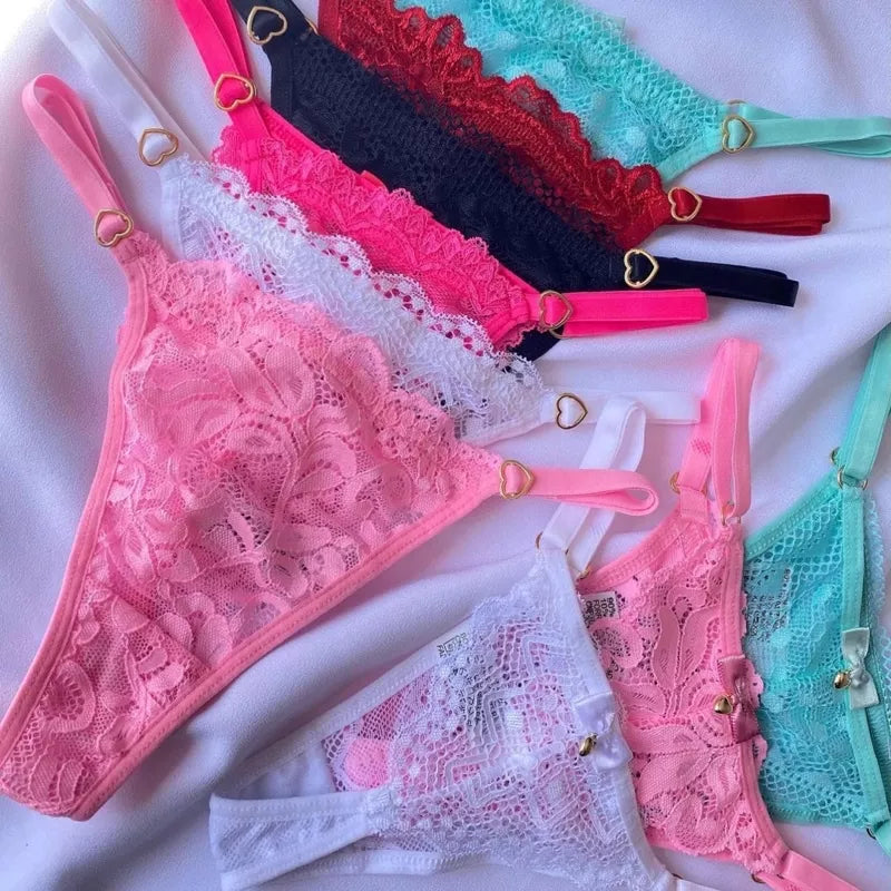 Kit 4 Tanga Fio dental Rendada calcinhas Sensual com regulagem paixão