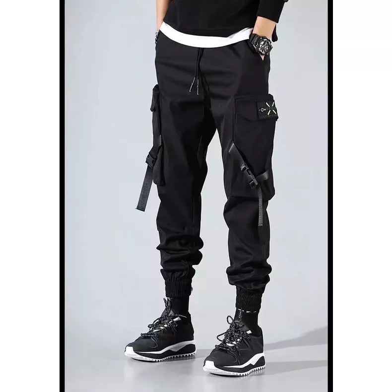 Calça Cargo Feminina Masculina Preta + Conjunto Masculino Com Camiseta Manga Curta E Estilo Hip Hop