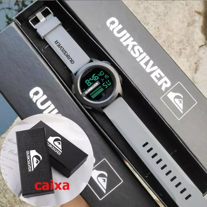 Relógio De Pulso Digital À Prova D'água Quiksilver Men Com Borracha Strab