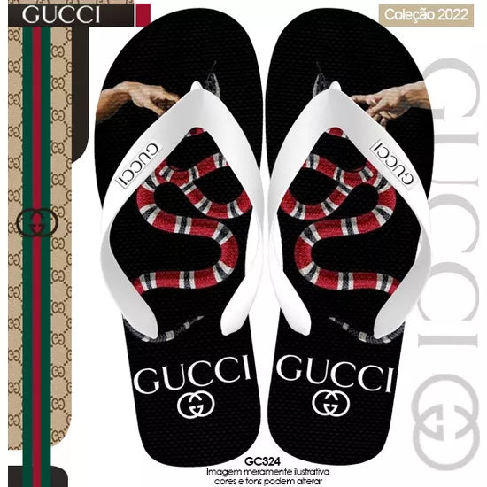 Chinelo De Dedo Lançamento Chinelo Estampado Luis Viton Gucci Versace