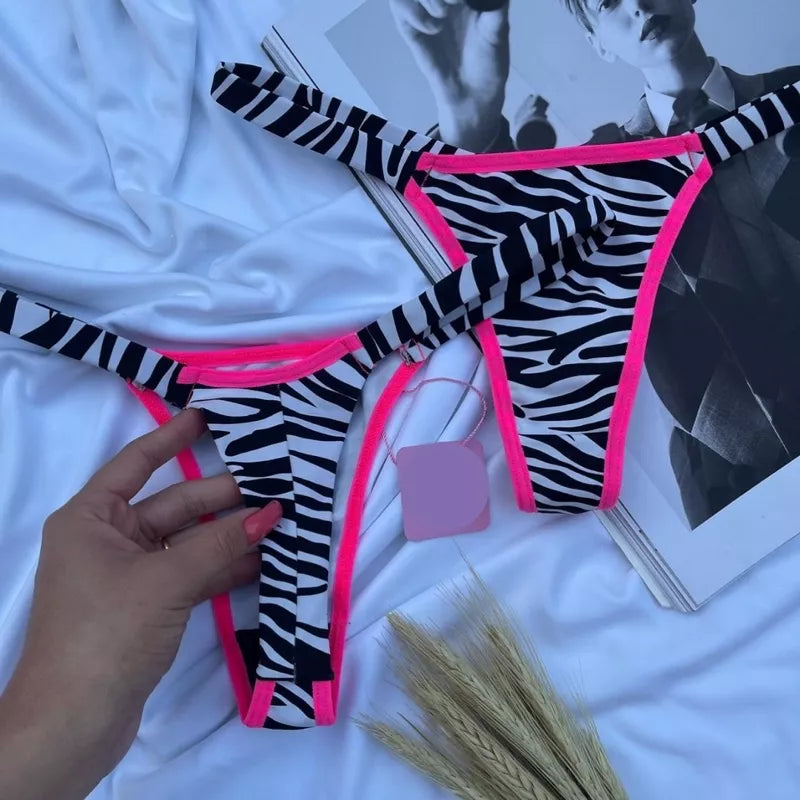 Calcinha Vaquinha Fio Duplo Conforto Estampada Sexy Sensual Biquíni Lingerie Feminina