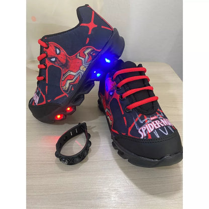 Tênis de LED Personagem Homem Aranha com Cadarço + Pop It