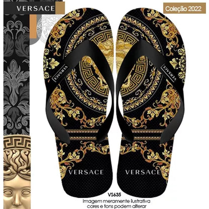 Chinelo De Dedo Lançamento Chinelo Estampado Luis Viton Gucci Versace