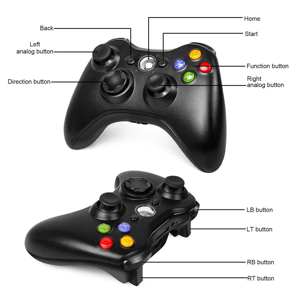 Microsoft Xbox 360 Controlador Sem Fio Joysticks De Vibração Bluetooth