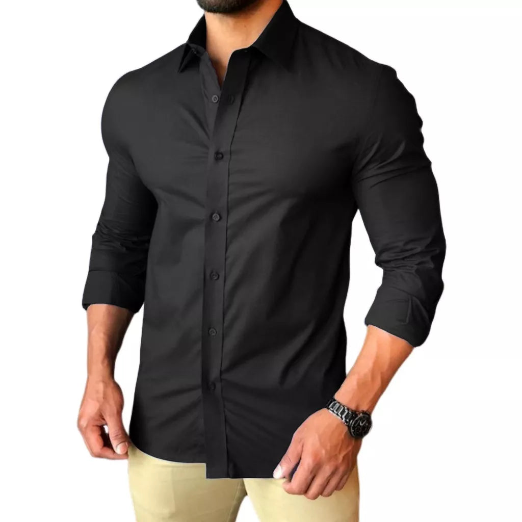 Camisa Social Masculina Slim fit Luxo Moda Manga Longa