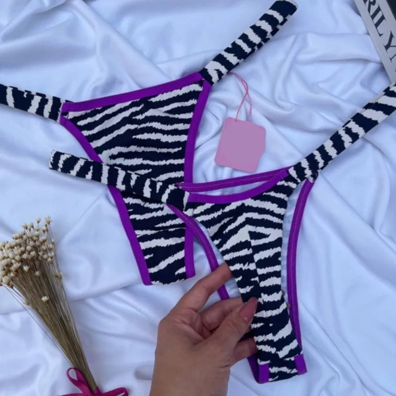 Calcinha Vaquinha Fio Duplo Conforto Estampada Sexy Sensual Biquíni Lingerie Feminina