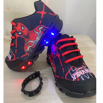 Tênis de LED Personagem Homem Aranha com Cadarço + Pop It