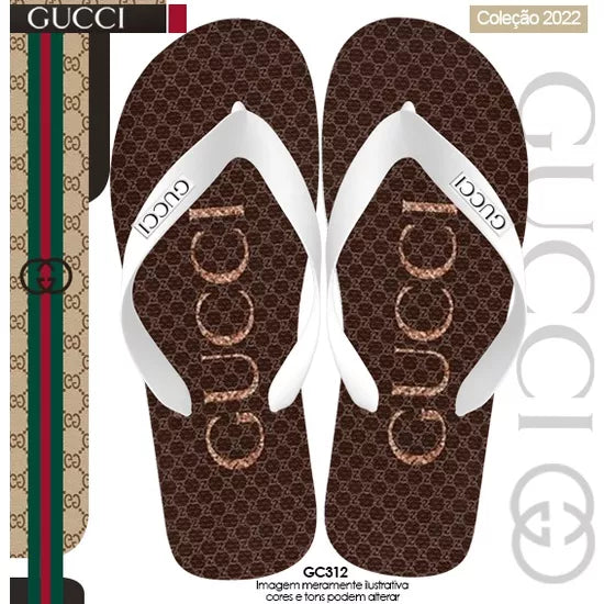 Chinelo De Dedo Lançamento Chinelo Estampado Luis Viton Gucci Versace