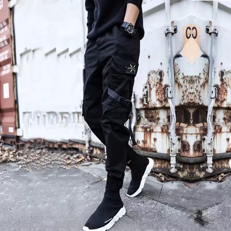 Calça Cargo Feminina Masculina Preta + Conjunto Masculino Com Camiseta Manga Curta E Estilo Hip Hop