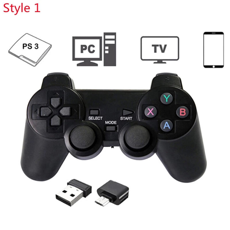 [takejoynew]Joystick Sem Fio De 2.4ghz Dual Controle Game Controller Gamepad Para Ps3 Pc Tv Box