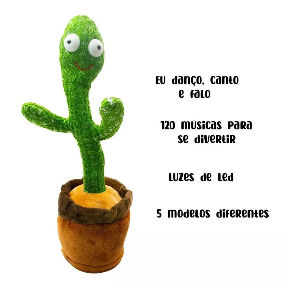 Cacto Dancante E Falante Toca Musica Repete A Fala Brinquedo