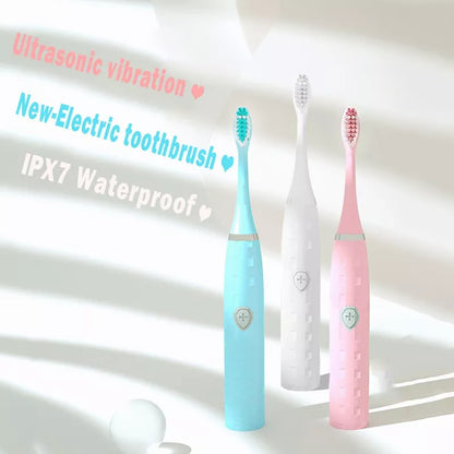 Escova De Dentes Oral Elétrica，Com 2 Cabeças De Escova Ultrassônica Automática Completa / Cuidado Oral