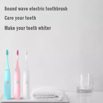Escova De Dentes Oral Elétrica，Com 2 Cabeças De Escova Ultrassônica Automática Completa / Cuidado Oral