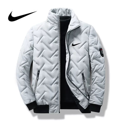 Jaqueta De Outono Para Homens De Inverno Novo Estilo Algodão Versão Coreana Da Moda Gola Curta Acolchoada Leve Baixo