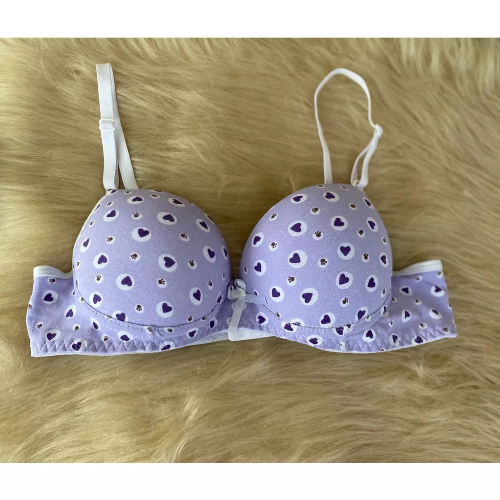 Sutiã  estampado Lingerie Básico Com Bojo Pala inteira Algodão Estampado
