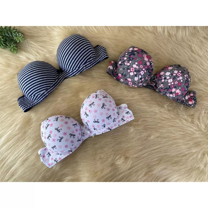Sutiã  estampado Lingerie Básico Com Bojo Pala inteira Algodão Estampado