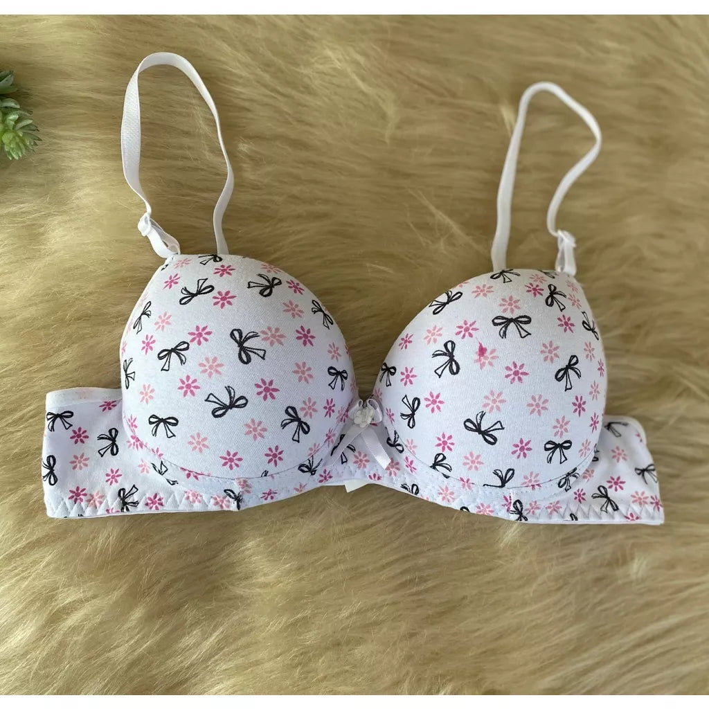 Sutiã  estampado Lingerie Básico Com Bojo Pala inteira Algodão Estampado