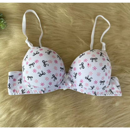 Sutiã  estampado Lingerie Básico Com Bojo Pala inteira Algodão Estampado