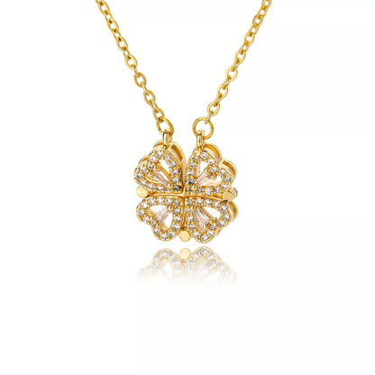 Colar Feminino De Luxo Com Caixa De Flores Artificial Quatro Folhas Pingente Para Namorada Esposa Dia Dos Namorados Presente