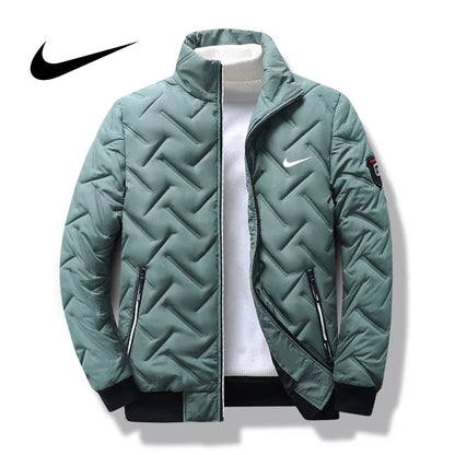 Jaqueta De Outono Para Homens De Inverno Novo Estilo Algodão Versão Coreana Da Moda Gola Curta Acolchoada Leve Baixo