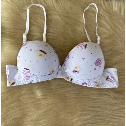 Sutiã  estampado Lingerie Básico Com Bojo Pala inteira Algodão Estampado