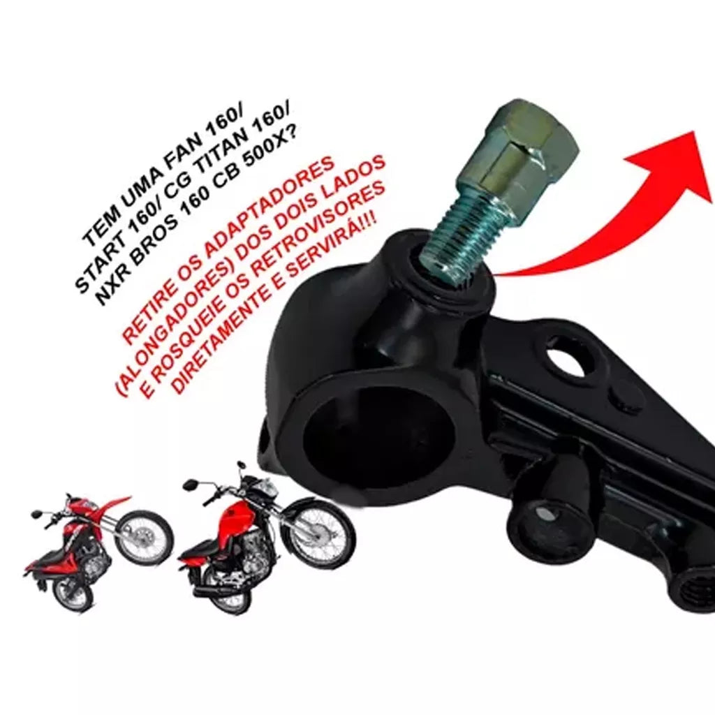 retrovisor modelo bmw f800 fixo rosca honda par