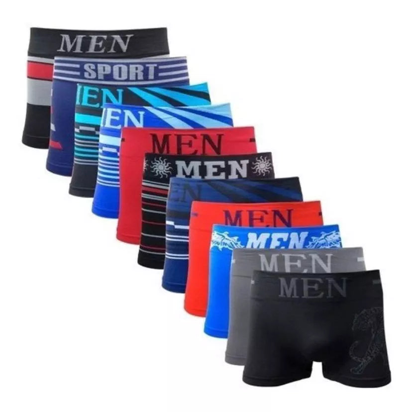 Kit 10 Cueca Box Boxer Adulto Microfibra Premium