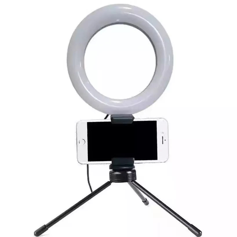 Ring Light de Mesa Blogueira Portátil Luminária De Led 6 Polegadas + Tripé De 16 Cm Right